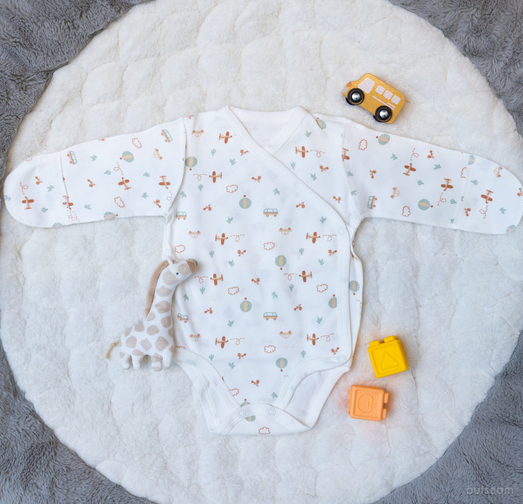 Outseam Bodysuit - Airplane — soft cotton baby bodysuit with outward seams